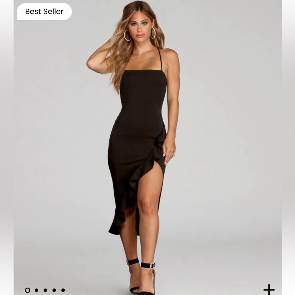 Windsor Midi Dress w/ Ruffle